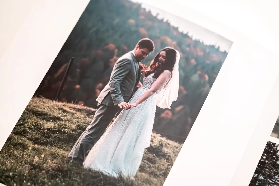 Fotobuch Innenseite mit Hochzeitsfoto
